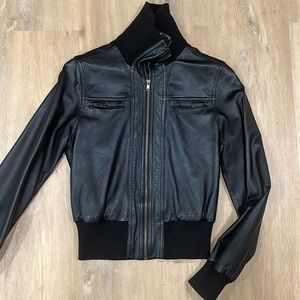Genuine Leather Bomber Jacket